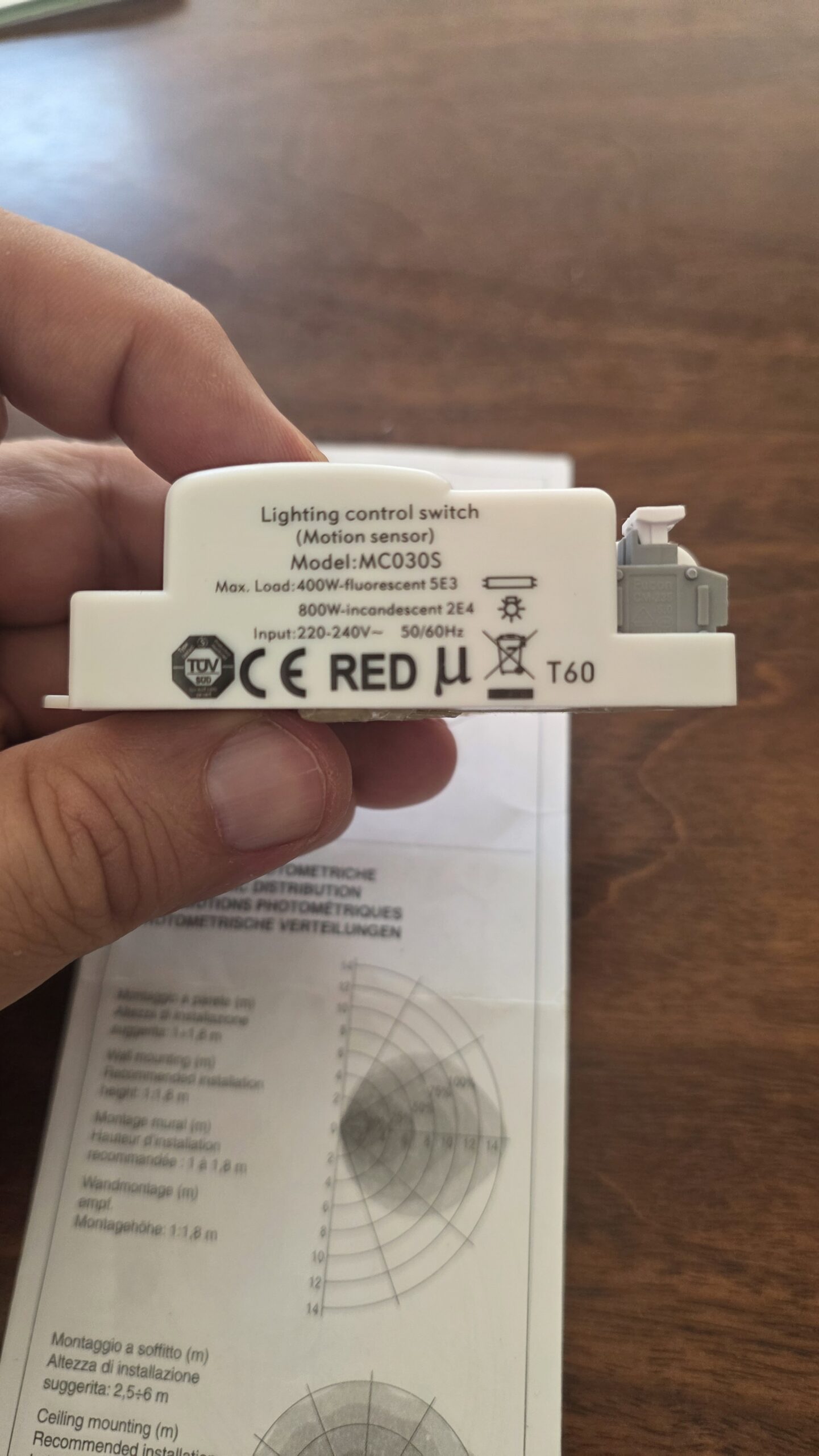 dati tecnici sensore mc030s